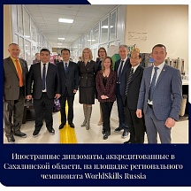 Иностранные дипломаты, аккредитованные в Сахалинской области, посетили несколько соревновательных площадок регионального чемпионата WorldSkills Russia, который в 6-й раз проходит на Сахалине.